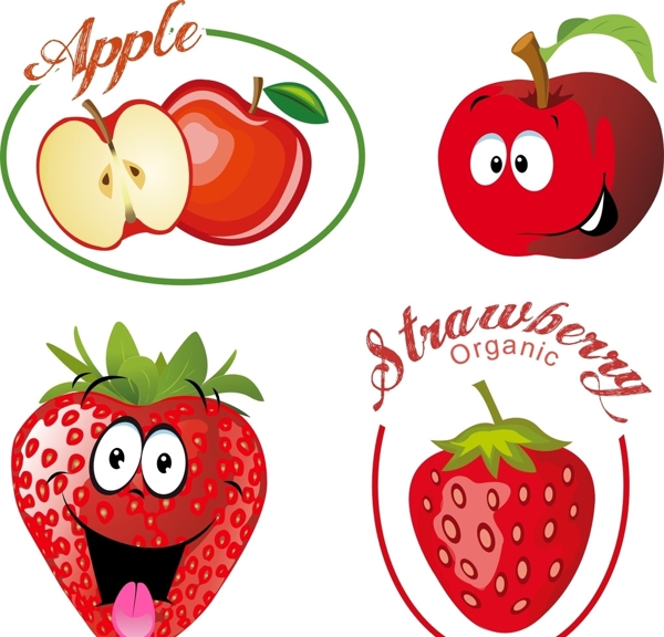 水果表情苹果草莓