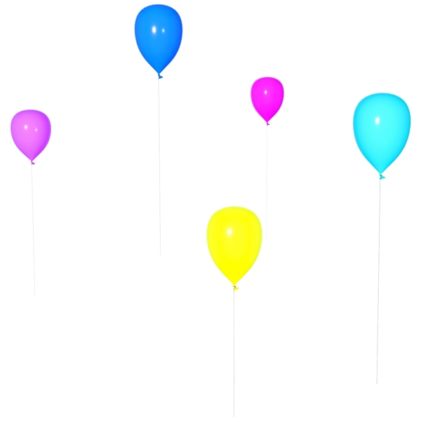 节日庆祝彩色立体C4D漂浮气球