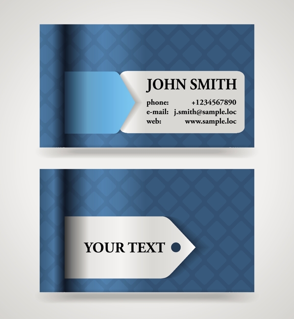 蓝色创意商业卡片矢量素材
