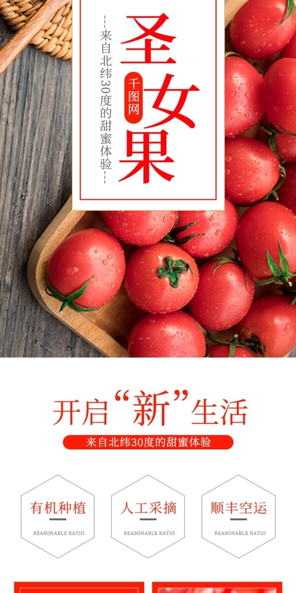 电商淘宝水果生鲜圣女果番茄食品蔬菜详情页