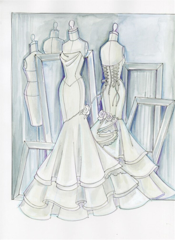 时尚婚纱礼服设计图