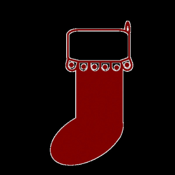 红色卡通圣诞袜免抠png透明素材