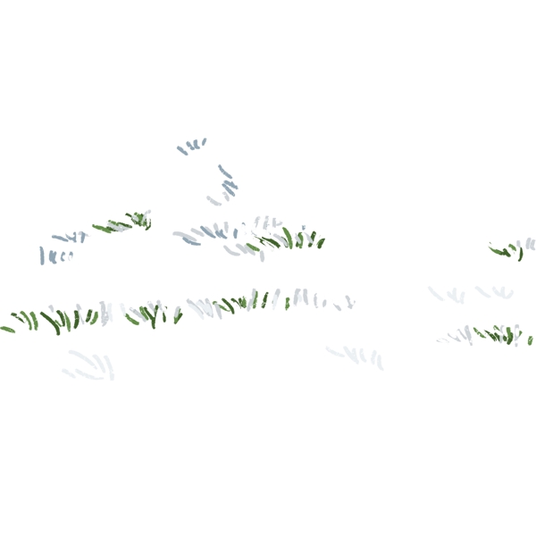 雪地里的绿色小草元素免费下载