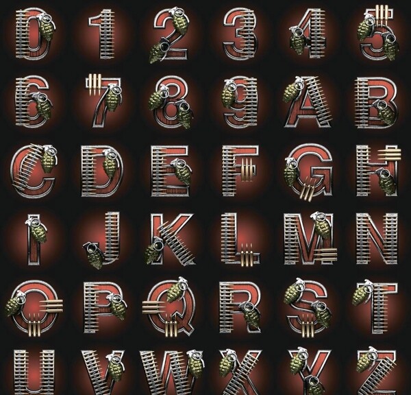军队军事字母数字图片