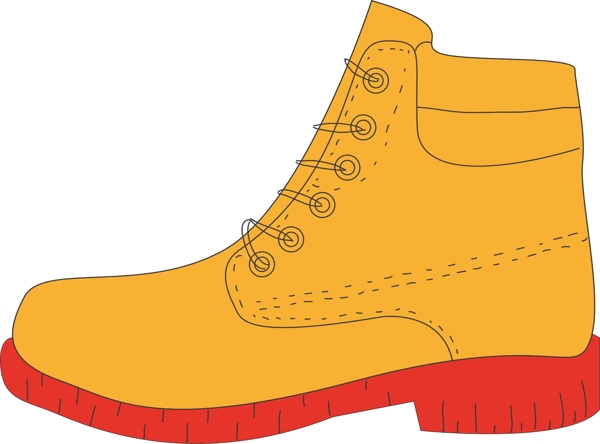 卡通黄色皮鞋矢量元素