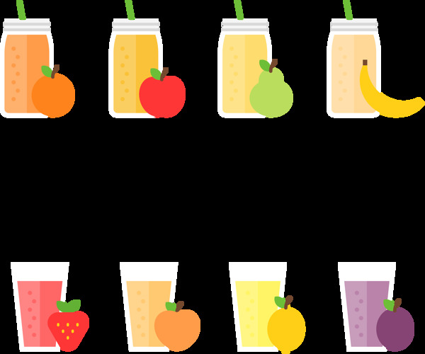各种果汁彩色图标免抠png透明图层素材