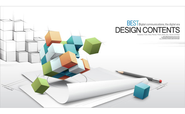 时尚3D商务概念文本背景设计