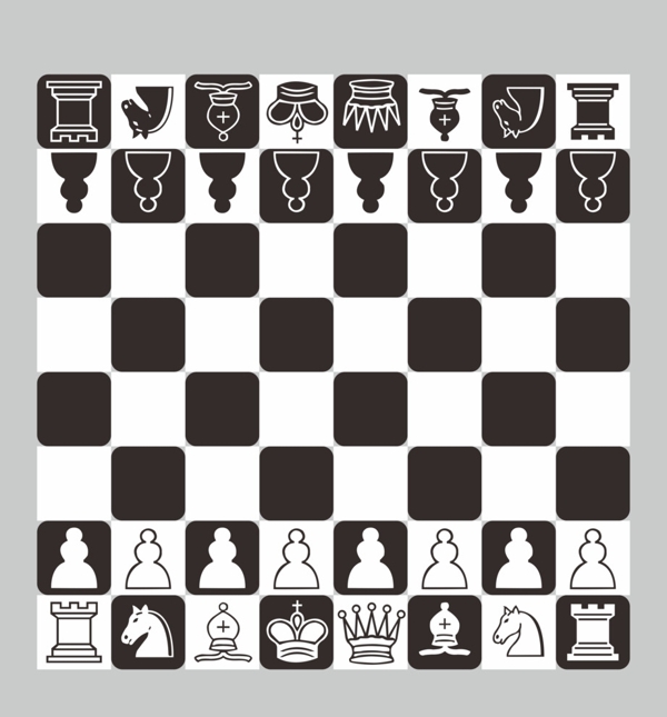 完整西洋棋盘开局排列