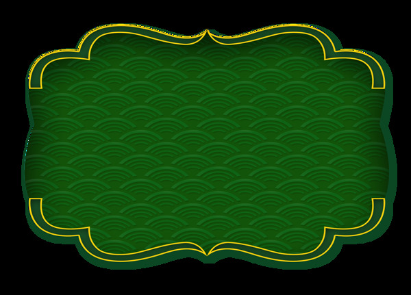 绿色线条边框几何元素