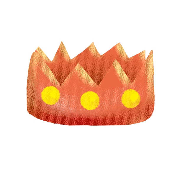 橙色立体小王子皇冠PNG图片
