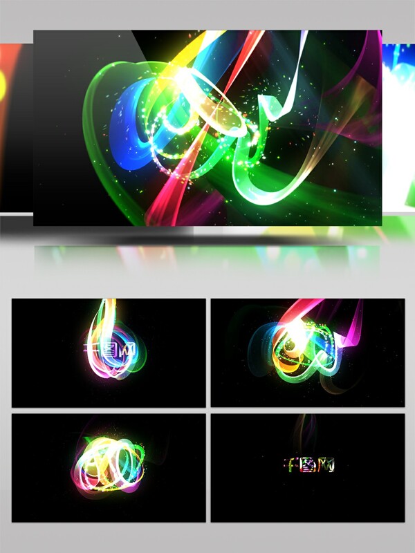 抽象光线绸带logo动画