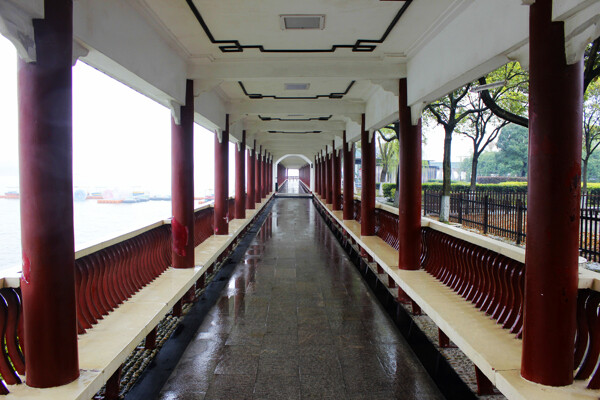柳叶湖长廊图片