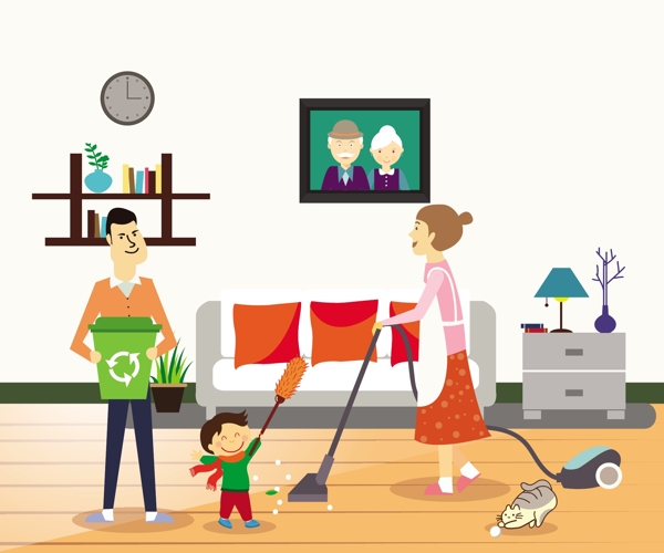 家庭清洁卫生背景图