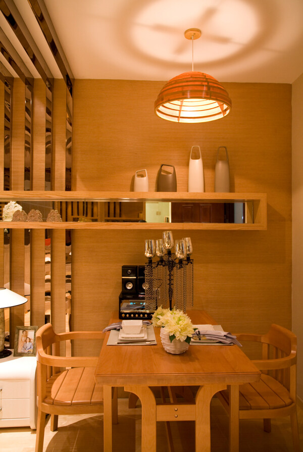 古典简约风室内设计餐厅壁柜效果图
