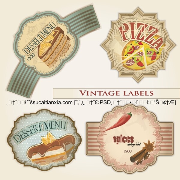 老式食品标签设计矢量素材