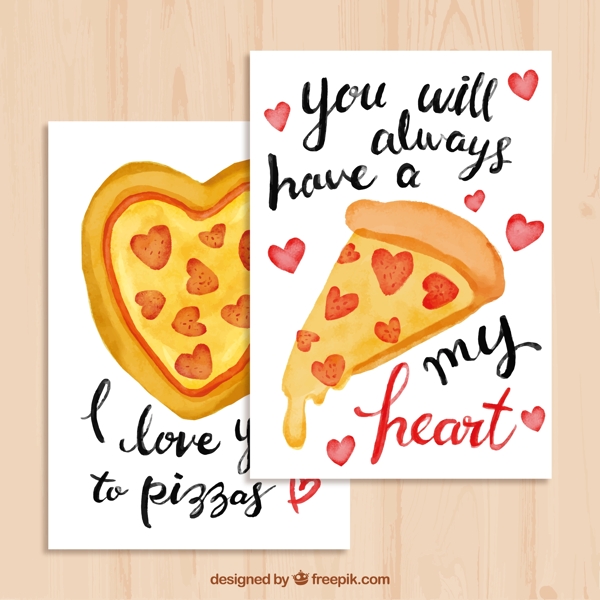 披萨爱心卡片图片