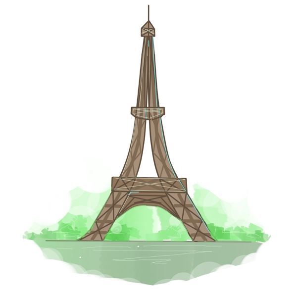 法国埃菲尔铁塔插画