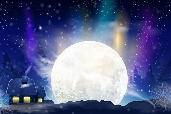夜晚月亮风景图片