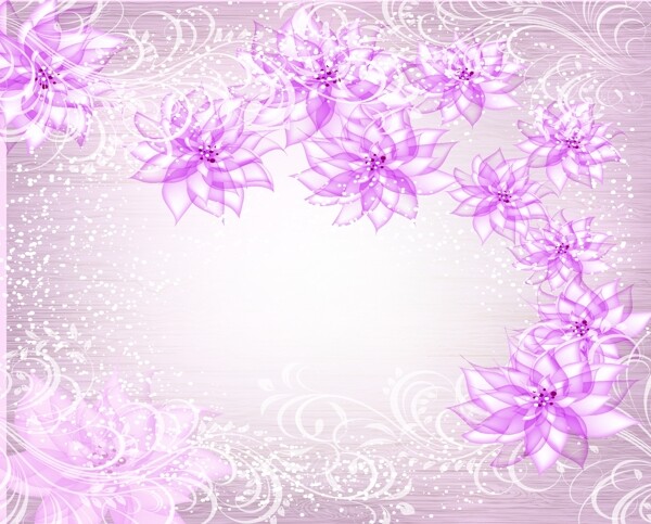木纹雪花紫罗兰装饰画背景墙