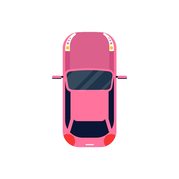 扁平化粉红色汽车素材