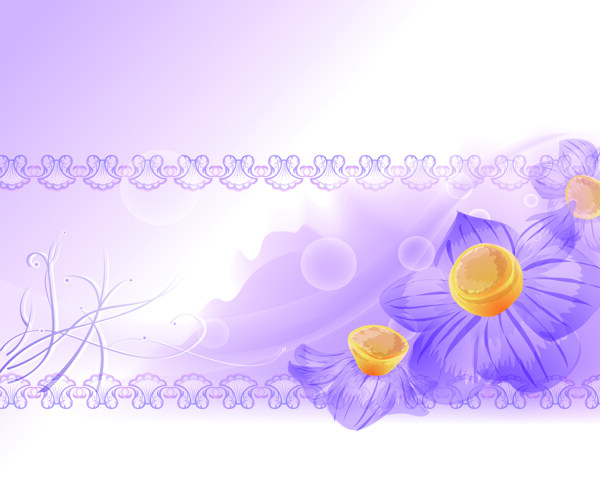 紫色梦幻花朵泡泡移门图片