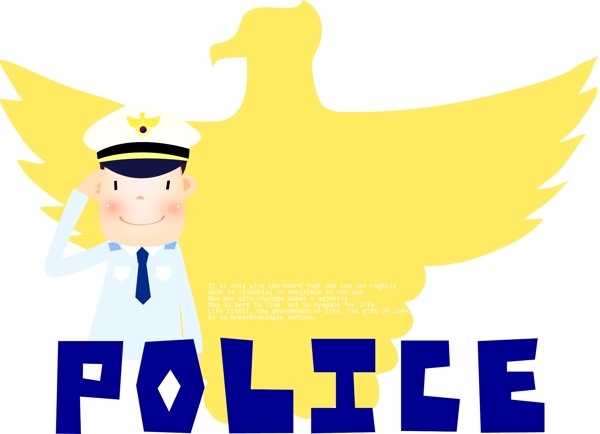 卡通黄色鹰警察背景