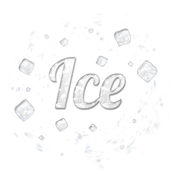 在冰块背景的容量光滑的题字冰