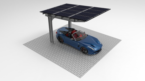 单车位车棚3D模型文件素材