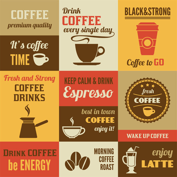 方形咖啡菜单图片
