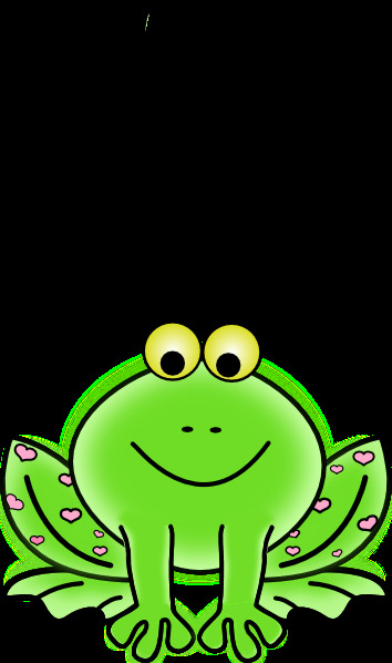 绿色的瓦伦丁青蛙粉心剪贴画