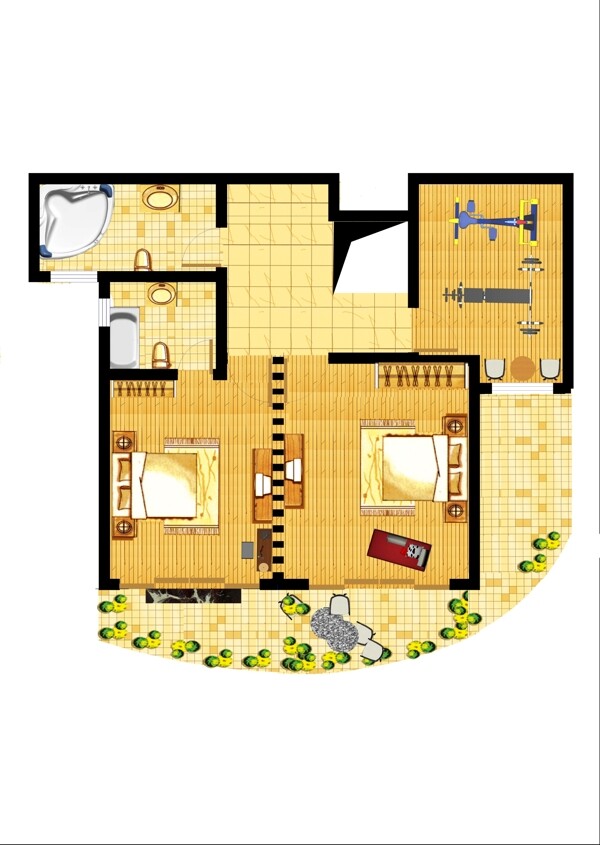 家装家居室内户型平面图PSD素材