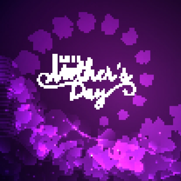 紫色花装饰图案母亲节背景