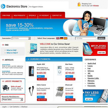数码电子产购物网站模板