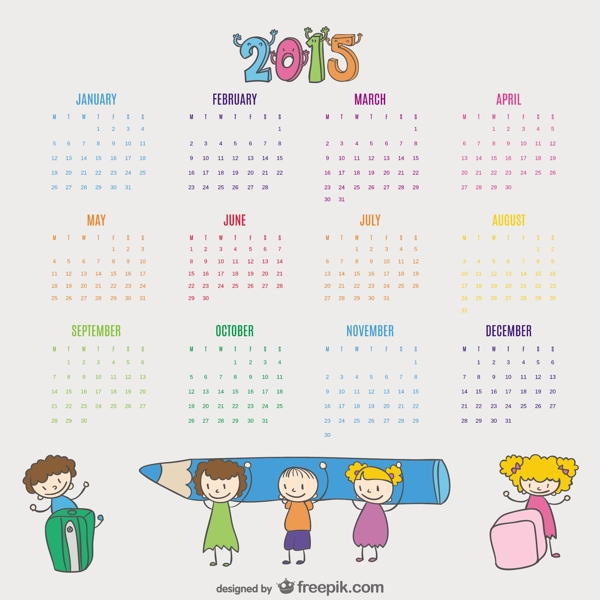 孩子画日历2015
