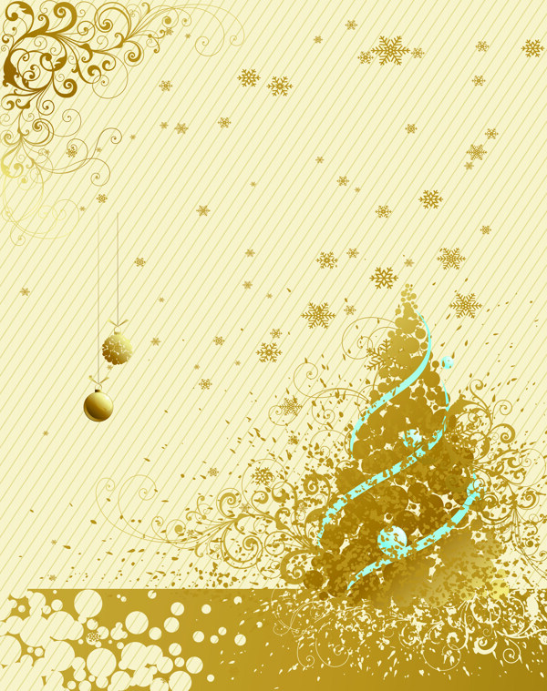 金色圣诞树移门图案图片