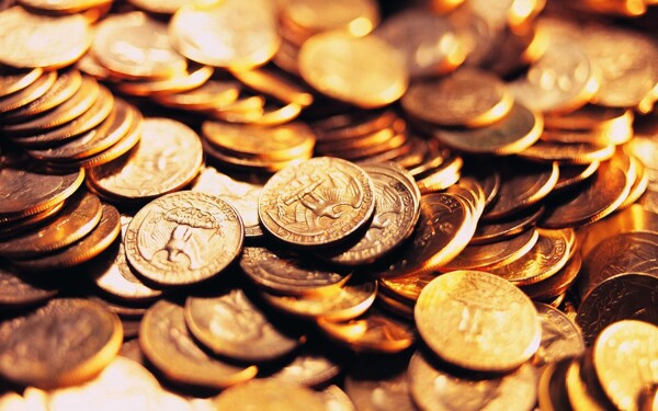 一堆金币货币图片