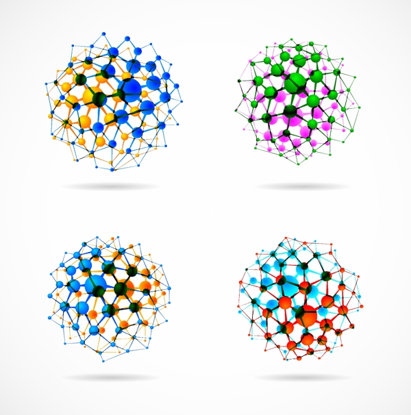 彩色立体分子结构图