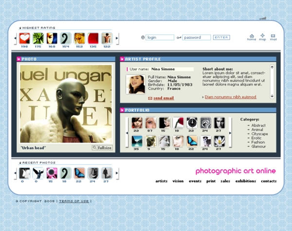 摄影艺术展示网页模板