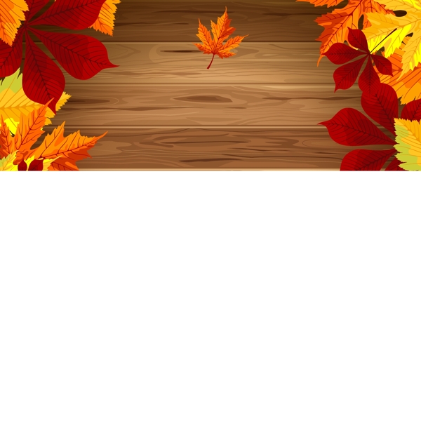 木板枫叶秋天背景