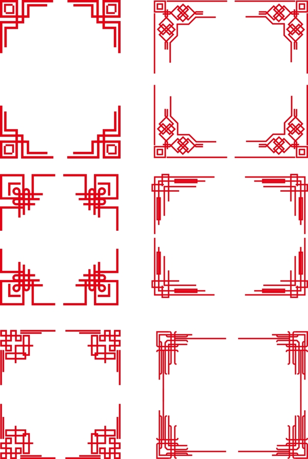 中国风创意花纹古典中式边框元素
