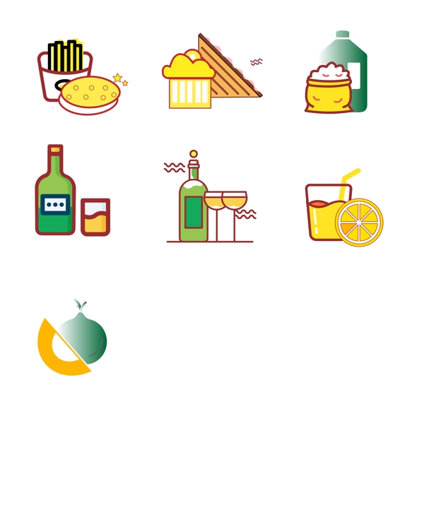 食品小图标设计模板