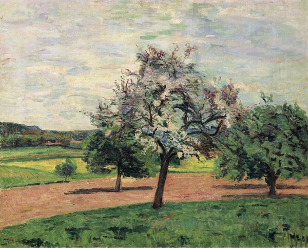 ArmandGuillauminAppleTreesBloomingIledeFrance1887.jpeg画家风景画静物油画建筑油画装饰画