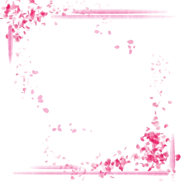 粉色方形花瓣边框