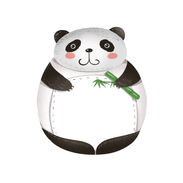 珍惜动物卡通边框大熊猫