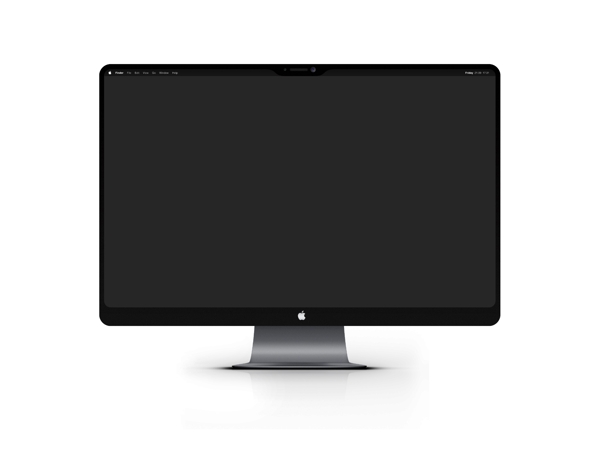 手绘黑色imac电脑显示素材