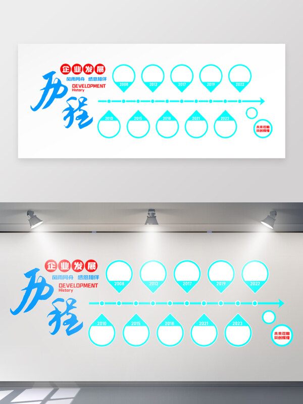 简约风格企业发展历程文化展板