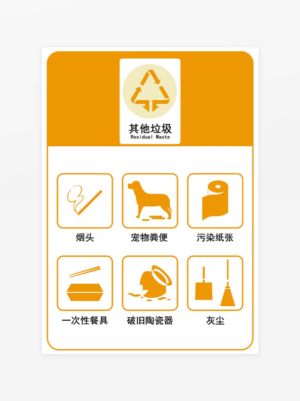 其他垃圾垃圾分类标识图标