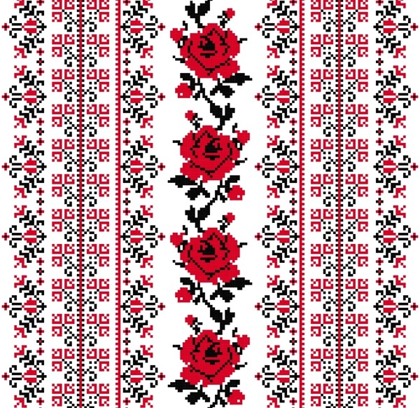 乌克兰刺绣风格玫瑰