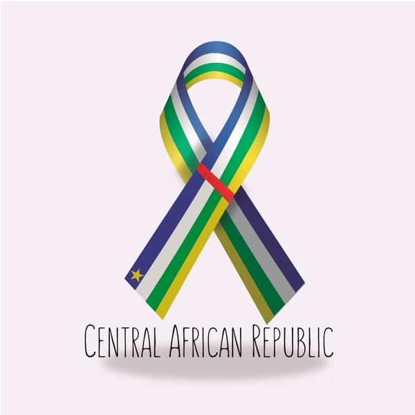 中非共和国国旗丝带设计矢量素材