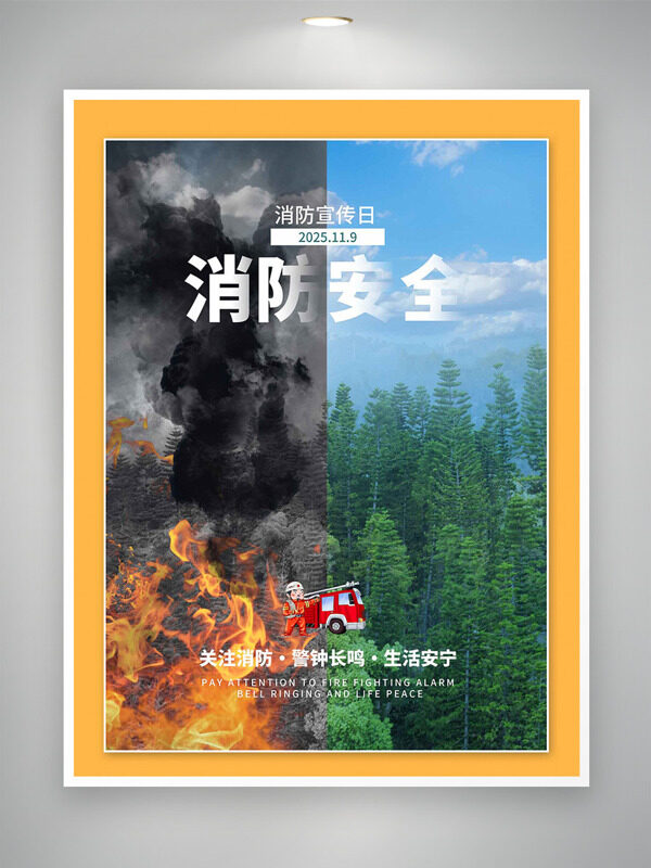 护林防火119全国消防日宣传海报